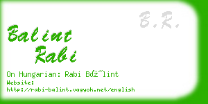 balint rabi business card